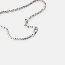 Silver Box Chain Bracelet 16 Silver Box Chain Bracelet -Serge DeNimes Jewelry Shop Silver Box Chain Bracelet Product Shot 4 Grey