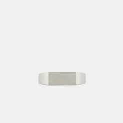 Silver Brushed Rectangle Ring