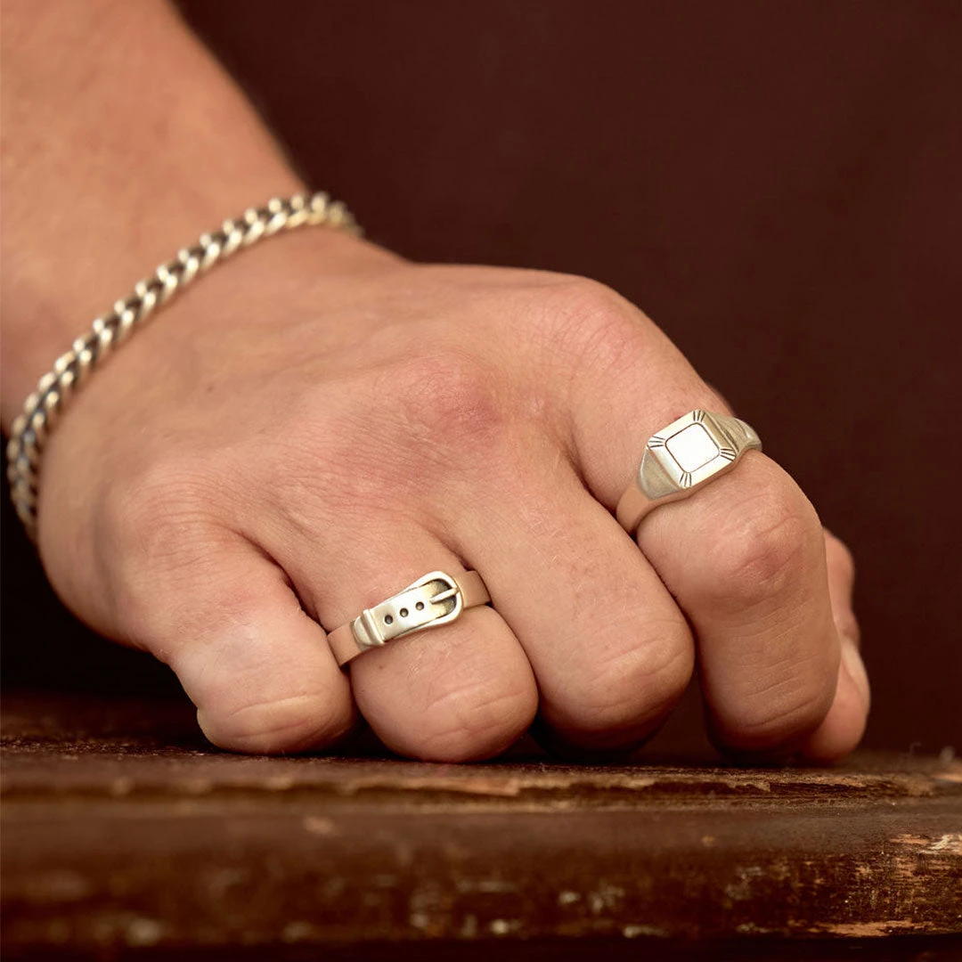 Silver Buckle Ring 8 Silver Buckle Ring - Image 6