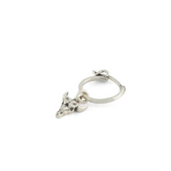 Silver Bull Earring