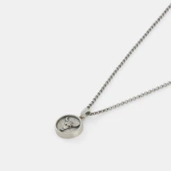 Silver Bull Necklace 13 Silver Bull Necklace -Serge DeNimes Jewelry Shop Silver Bull Necklace Grey 2