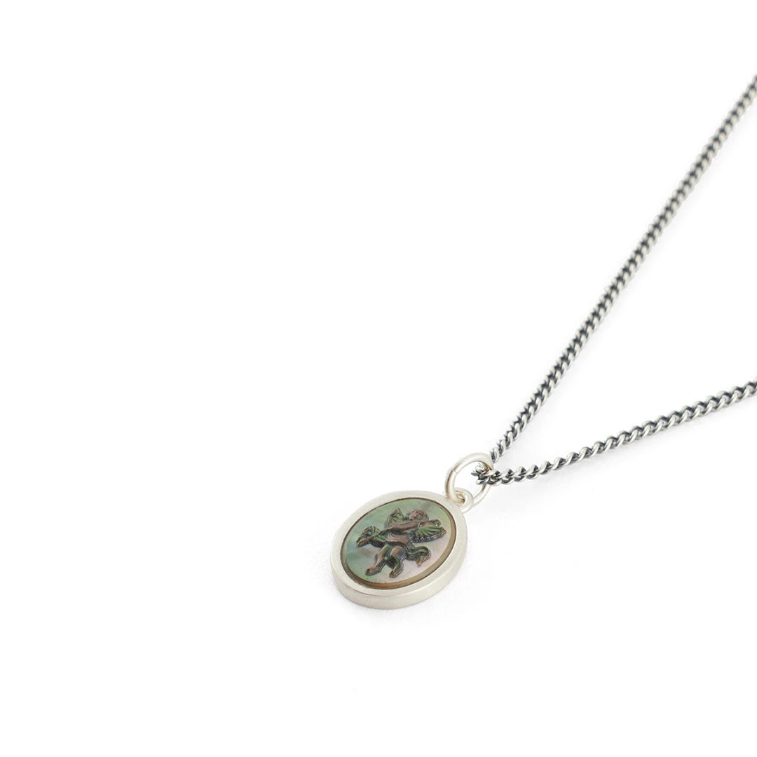 Silver Cherub Cameo Necklace 4 Silver Cherub Cameo Necklace - Image 2