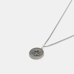 Silver Clover Necklace 13 Silver Clover Necklace -Serge DeNimes Jewelry Shop Silver Clover Necklace Grey 2