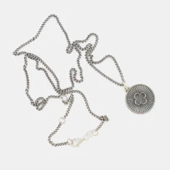 Silver Clover Necklace 14 Silver Clover Necklace -Serge DeNimes Jewelry Shop Silver Clover Necklace Grey3