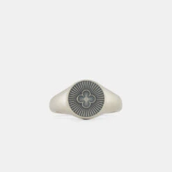 Silver Clover Ring 13 Silver Clover Ring -Serge DeNimes Jewelry Shop Silver Clover Ring Grey1