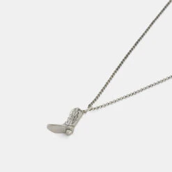 Silver Cowboy Boot Necklace -Serge DeNimes Jewelry Shop Silver Cowboy Boot Necklace Grey 2