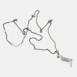 Silver Cowboy Boot Necklace -Serge DeNimes Jewelry Shop Silver Cowboy Boot Necklace Grey 3