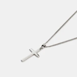 Silver Cross Necklace -Serge DeNimes Jewelry Shop Silver Cross Necklace Product Shot 2 Grey