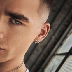 Silver Cuban Link Earring -Serge DeNimes Jewelry Shop Silver Cuban Link Earringjpg