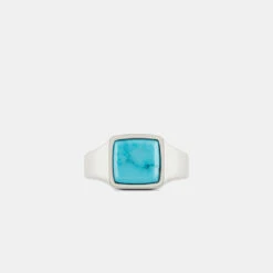 Silver Cushion Turquoise Ring