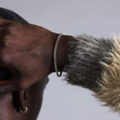 Silver 3.5mm Curb Bracelet -Serge DeNimes Jewelry Shop Silver Diamond Cut Bracelet Model 2