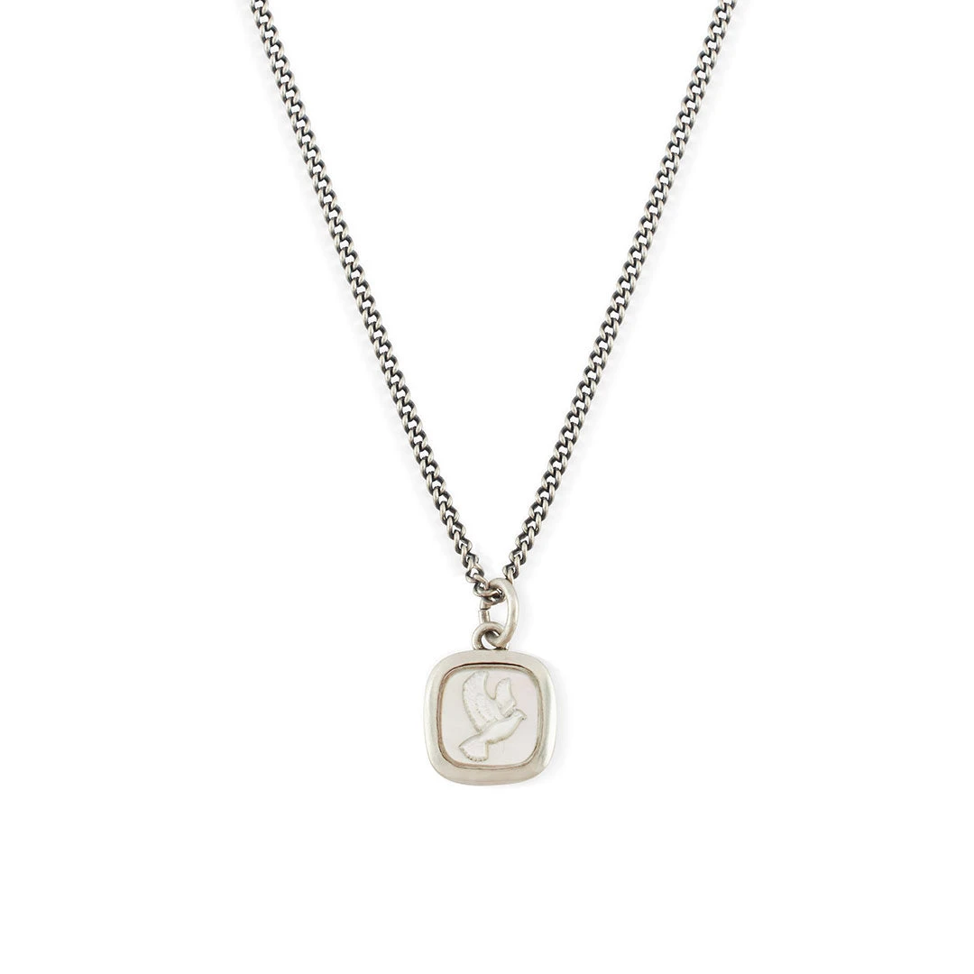 Silver Dove Cameo Necklace 3 Silver Dove Cameo Necklace