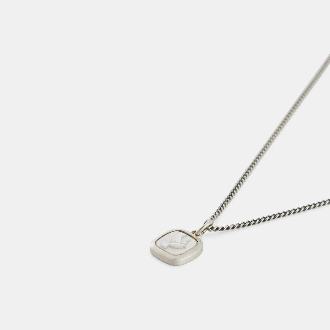 Silver Dove Cameo Necklace 6 Silver Dove Cameo Necklace - Image 4