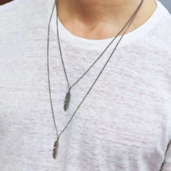 Silver Ethereal Feather Necklace 20 Silver Ethereal Feather Necklace -Serge DeNimes Jewelry Shop Silver Ethereal Feather Necklace