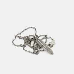 Silver Ethereal Feather Necklace 18 Silver Ethereal Feather Necklace -Serge DeNimes Jewelry Shop Silver Ethereal Feather Necklace 4