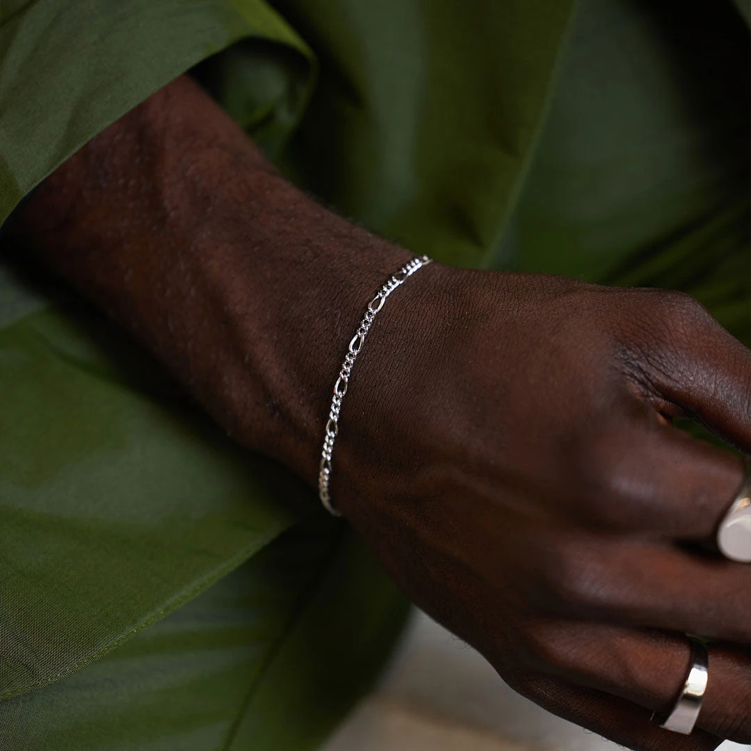 Silver Figaro Bracelet 9 Silver Figaro Bracelet - Image 7