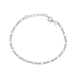 Serge DeNimes Jewelry Shop 33 Serge DeNimes Jewelry Shop -Serge DeNimes Jewelry Shop Silver Figaro Bracelet Product Shot 2 White