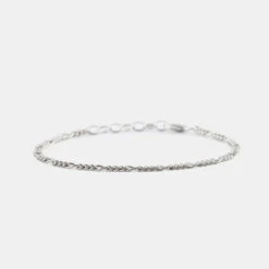 Silver Figaro Bracelet 13 Silver Figaro Bracelet -Serge DeNimes Jewelry Shop Silver Figaro Bracelet Product Shot Grey