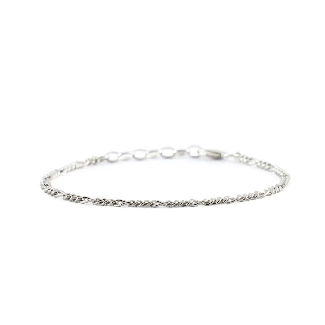 Silver Figaro Bracelet 3 Silver Figaro Bracelet