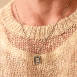 Silver Frame Necklace -Serge DeNimes Jewelry Shop Silver Frame Necklace