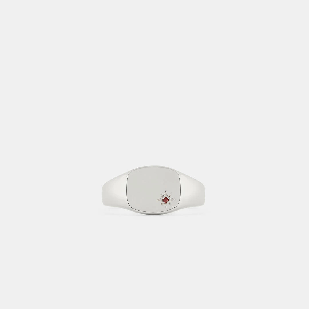 Silver Garnet Birthstone Ring 3 Silver Garnet Birthstone Ring