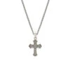 Silver Gothic Cross Necklace 1 Silver Gothic Cross Necklace -Serge DeNimes Jewelry Shop Silver Gothic Cross Necklace White 1