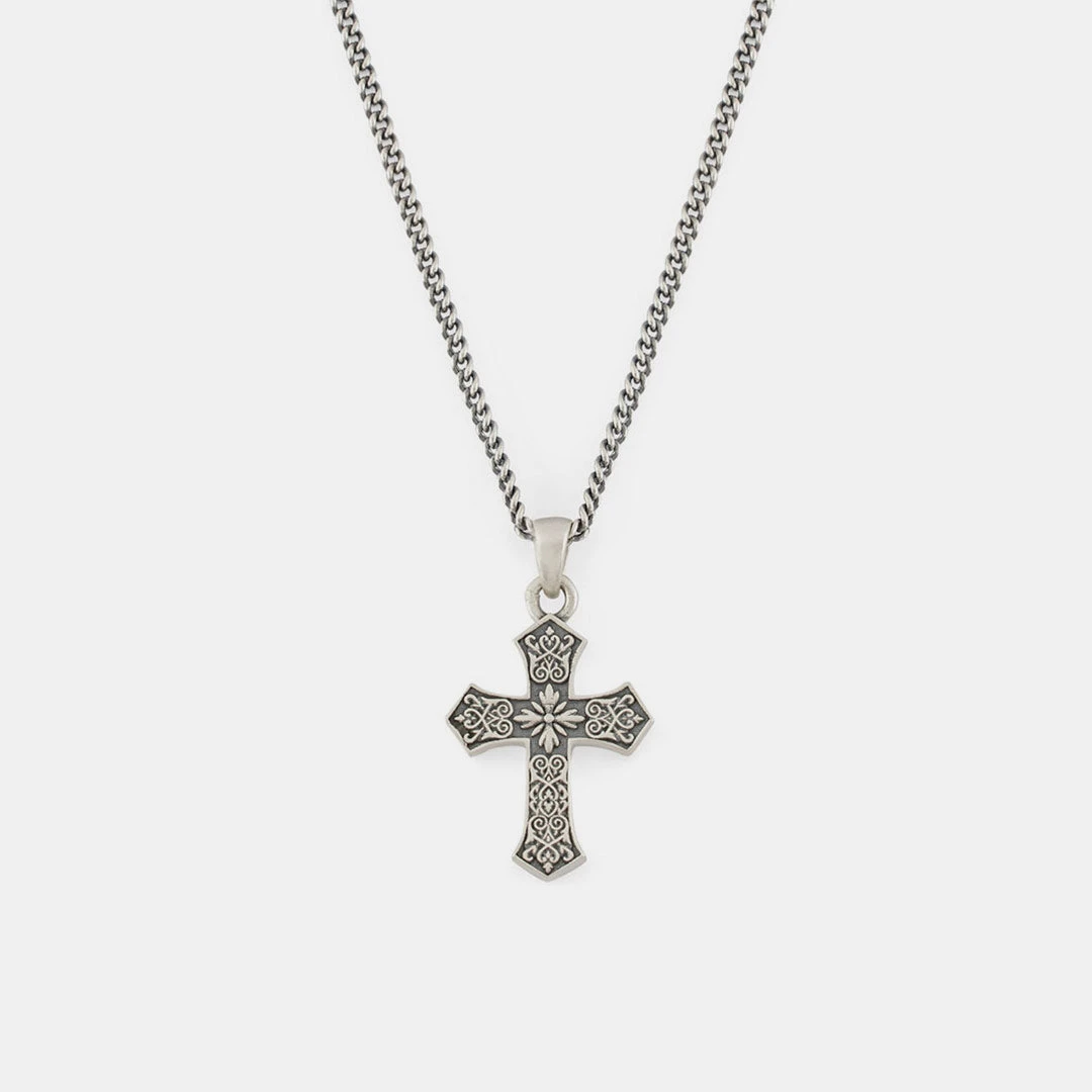 Silver Gothic Cross Necklace 5 Silver Gothic Cross Necklace - Image 3