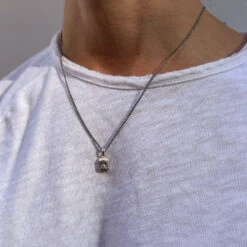 Silver Halcyon Necklace 15 Silver Halcyon Necklace -Serge DeNimes Jewelry Shop Silver Halcyon Necklace Model Shot 352b5e43 fd2b 4490 ab8b 0018f01e1c5b