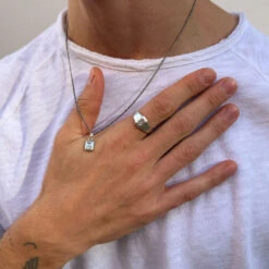 Silver Halcyon Ring -Serge DeNimes Jewelry Shop Silver Halcyon Ring Model Shot