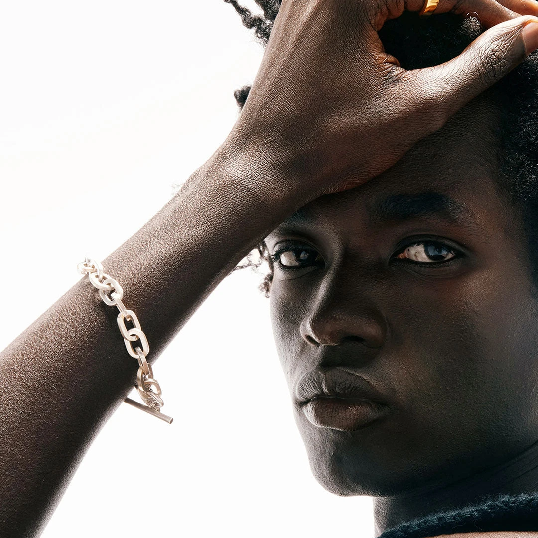 Silver Heart T-Bar Bracelet 6 Silver Heart T-Bar Bracelet - Image 5