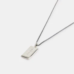 Silver Ingot Pendant Necklace -Serge DeNimes Jewelry Shop Silver Ingot Necklace Product Shot 2 Grey 2023