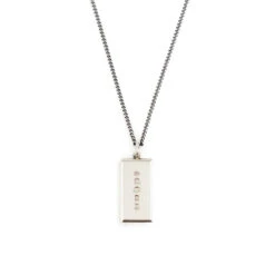 Silver Ingot Pendant Necklace