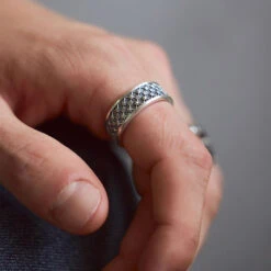 Silver Jacquard Ring -Serge DeNimes Jewelry Shop Silver Jacquard Ring