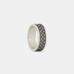 Silver Jacquard Ring -Serge DeNimes Jewelry Shop Silver Jacquard Ring White 2 3ca7f322 c680 4323 b32b 614c0582883e