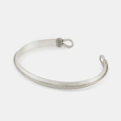 Silver Lasso Cuff -Serge DeNimes Jewelry Shop Silver Lasso Bangle Grey 3