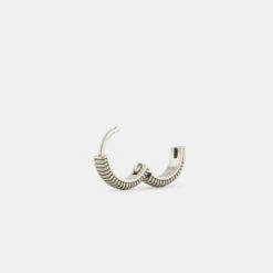 Silver Lasso Hoop Earring -Serge DeNimes Jewelry Shop Silver Lasso Earring Grey 3