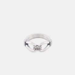 Silver Lasso Ring -Serge DeNimes Jewelry Shop Silver Lasso Ring Product Shot Tilt Grey