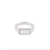 Silver Mother Of Pearl Rectangle Ring -Serge DeNimes Jewelry Shop Silver Mother of Pearl Rectangle Ring Product Shot White