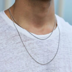 Silver 1.5mm Curb Chain 17 Silver 1.5mm Curb Chain -Serge DeNimes Jewelry Shop Silver Non Adjustable Chain
