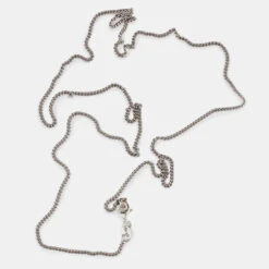 Silver 1.5mm Curb Chain 14 Silver 1.5mm Curb Chain -Serge DeNimes Jewelry Shop Silver Non Adjustable Chain Product Shot 2 Grey