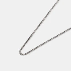 Silver 1.5mm Curb Chain 15 Silver 1.5mm Curb Chain -Serge DeNimes Jewelry Shop Silver Non Adjustable Chain Product Shot 3 Grey