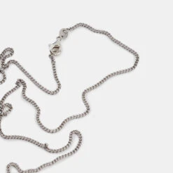 Silver 1.5mm Curb Chain 16 Silver 1.5mm Curb Chain -Serge DeNimes Jewelry Shop Silver Non Adjustable Chain Product Shot 4 Grey