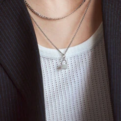Silver Padlock Necklace 17 Silver Padlock Necklace -Serge DeNimes Jewelry Shop Silver Padlock Necklace