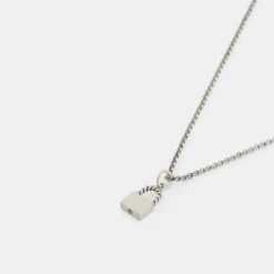 Silver Padlock Necklace 14 Silver Padlock Necklace -Serge DeNimes Jewelry Shop Silver Padlock Necklace Grey 2