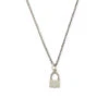 Silver Padlock Necklace 1 Silver Padlock Necklace -Serge DeNimes Jewelry Shop Silver Padlock Necklace White 1