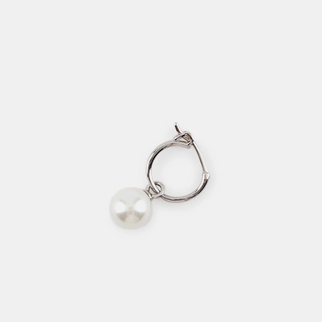 Silver Pearl Drop Earring 6 Silver Pearl Drop Earring - Image 4