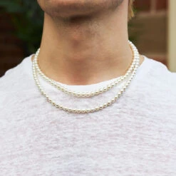 Silver Pearl Necklace 21 Silver Pearl Necklace -Serge DeNimes Jewelry Shop Silver Pearl Necklace