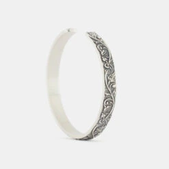 Silver Pergola Cuff -Serge DeNimes Jewelry Shop Silver Pergola Bangle Grey 3