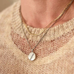 Silver Pergola Locket -Serge DeNimes Jewelry Shop Silver Pergola Locket Gold Flat Cuban Chain