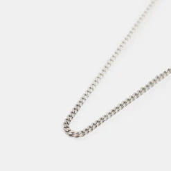 Silver 3.5mm Curb Chain 13 Silver 3.5mm Curb Chain -Serge DeNimes Jewelry Shop Silver Rhodium Diamond Cut Chain Product Shot Grey 2